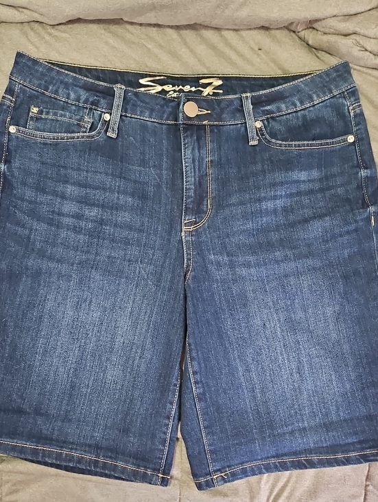 Seven7 Denim - Seven7 Women's Dark Indigo Denim Boyfriend Bermuda Shorts